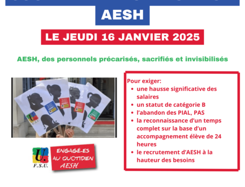 AESH, des personnels précarisés, sacrifiés et invisibilisés : En grève le 16 janvier !